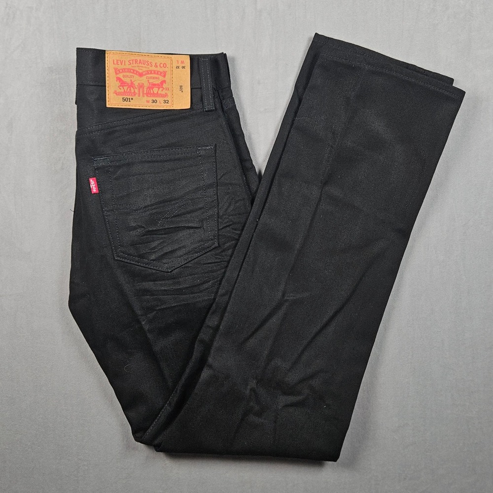 NEWLevi's‎ 501 Jeans Mens 30x32 Black Original Fit Straight Leg Denim Pants